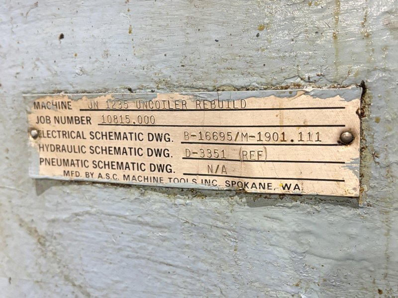 20,000 LBS X 60&quot; ASC MODEL 20/25W DOUBLE END POWERED UNCOILER WITH ASC 30M COIL CAR: STOCK #22513