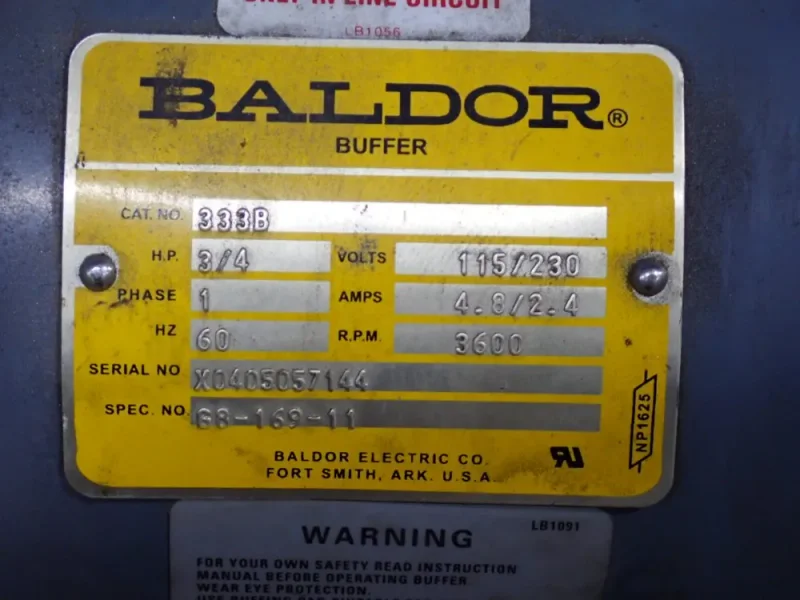 BALDOR 3/4 HP BUFFER   -  333B