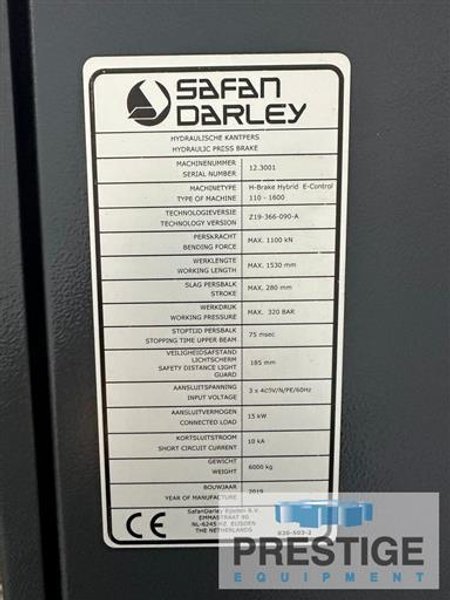 Safan-Darley H-Brake Hybrid124 T x 5'  Hybrid  CNC Press Brake