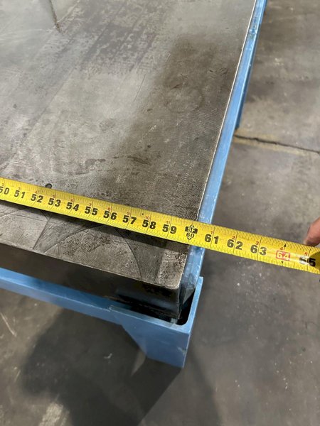 60&quot; X 96&quot; CAST IRON SURFACE PLATE W/ STAND. STOCK # 0850523.