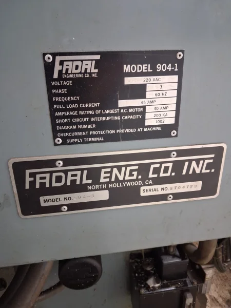 1987 Fadal VMC-40 904-1 CNC Vertical Machining Center 22"x16"x20" 7,500 RPM 20 ATC Calmotion USB $9,900 FOB San Jacinto, CA