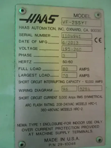 2013 HAAS VF-2SSYT | Machining Centers, Vertical