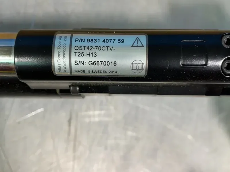 Atlas Copco 15000 Rpm Inline Fixtured Nutrunner - Qst42-70ctv-t25-h13