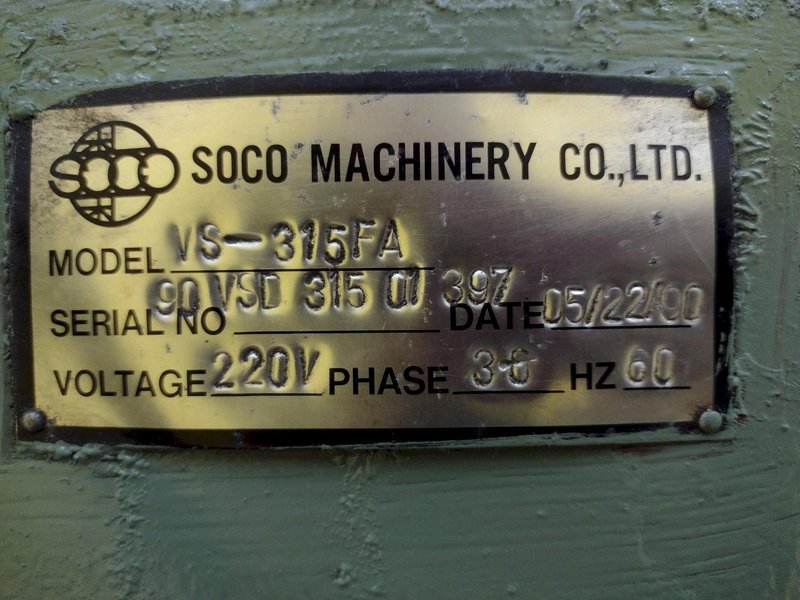 12" BLADE SOCO MODEL #VS-31FA SEMI-AUTOMATIC COLD SAW: STOCK #18851