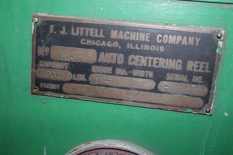 2000 LBS  X 18" LITTELL MOTORIZED COIL REEL: STOCK #75614