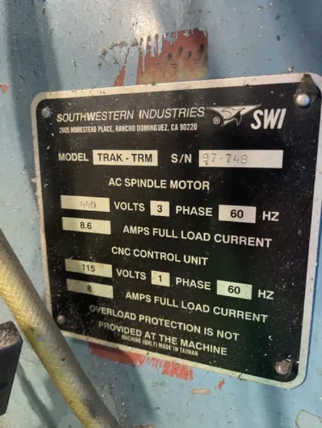 SWI 10” X 50” CNC VERTICAL MILL  -  TRAK-TRM