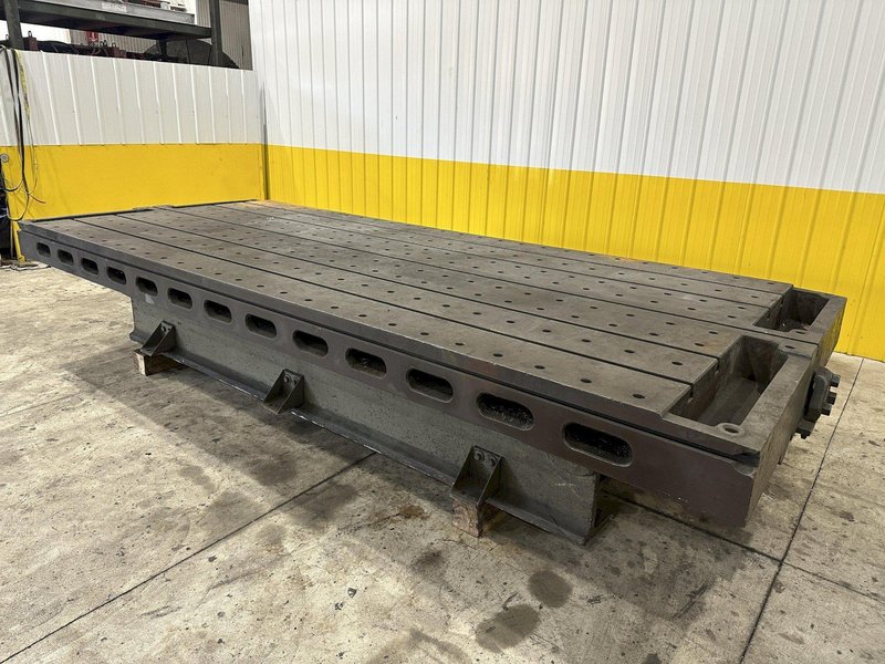 6&#039; X 14&#039;6&quot; HEAVY DUTY T-SLOTTED LAYOUT TABLE ON RAISED BASE: STOCK #21788
