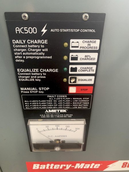 24 VOLT BATTERY MATE MODEL #1050H3-12C AC500 AC TO DC BATTERY CHARGER: STOCK 13707