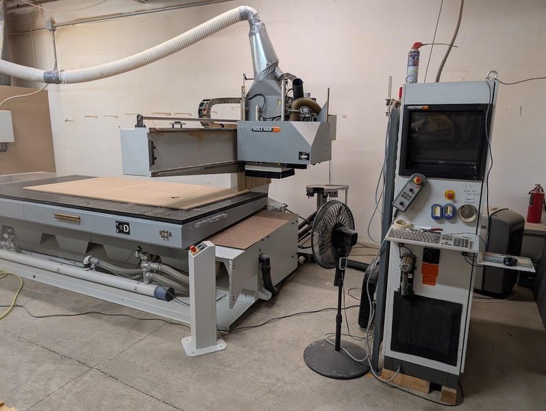 5’ x 12’ Holzher Uni-Master 7226Me CNC Router, 2006 – Tool Changer, 2 Becker Pumps