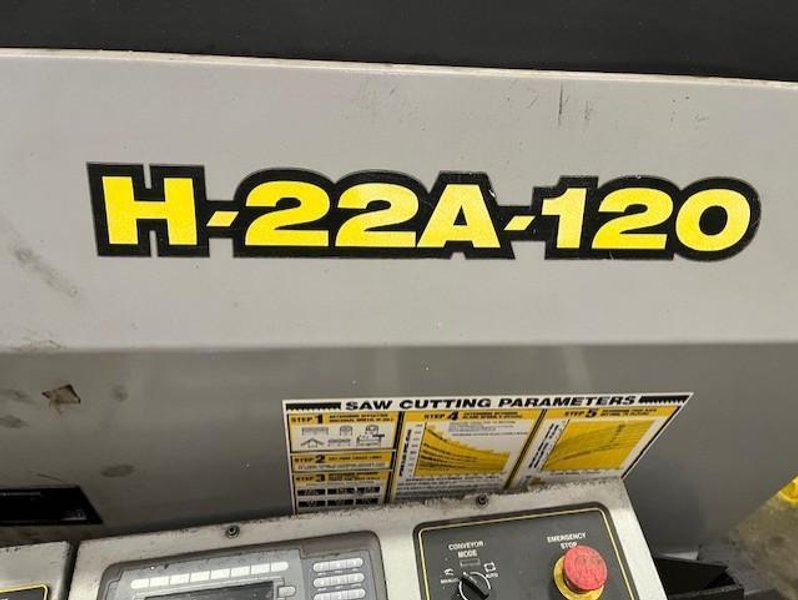 20" X 22" HYD-MECH H-22A-120 HEAVY-DUTY AUTOMATIC HORIZONTAL LONG BAR FEED BAND SAW STOCK# 4036
