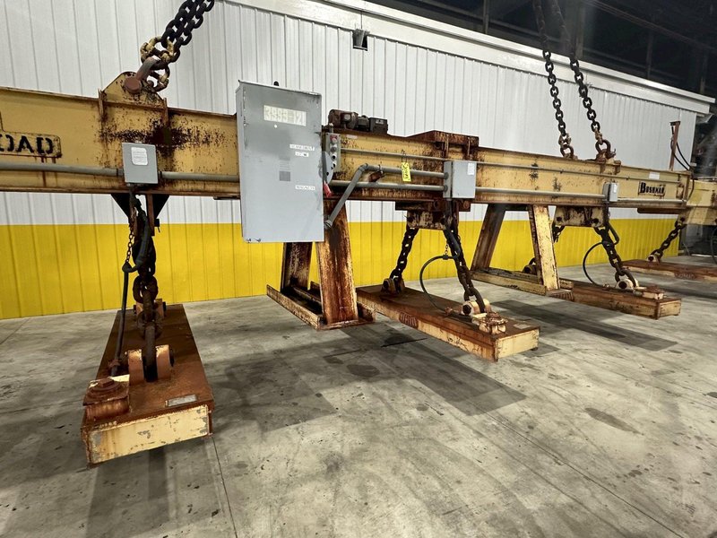 53 TON (107,500 LBS) BUSHMAN MODEL #MT420 TELESCOPING MAGNETIC SPREADER LIFTING BEAM  W/ OHIO MAGNETICS DIESEL GENERATOR: STOCK #20420