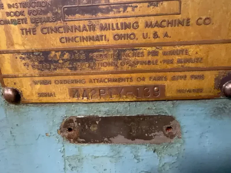 CINCINNATI 12”X52” TABLE HORIZONTAL MILL  -  NO. 2