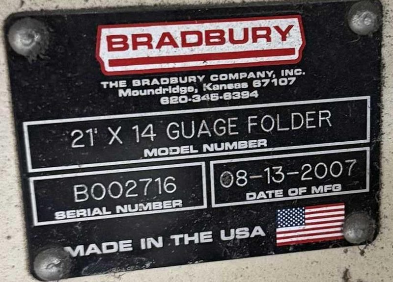 Folding Machine, Bradbury, 21 ft x 0.075"
