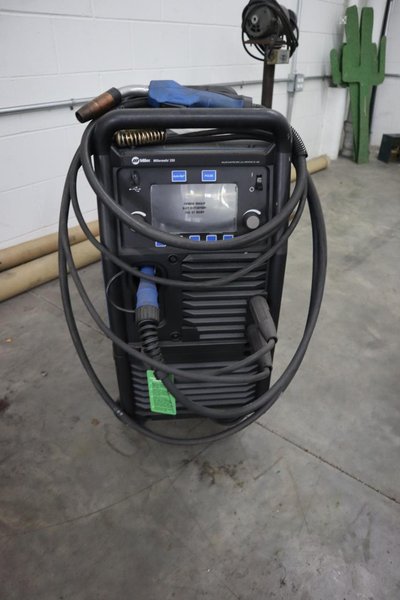 MIller Millermatic 255 MIG Welder with Buil-in Wire Feed Unit, Miller Torch, Cart - Single Phase-New 2021- Auction Item