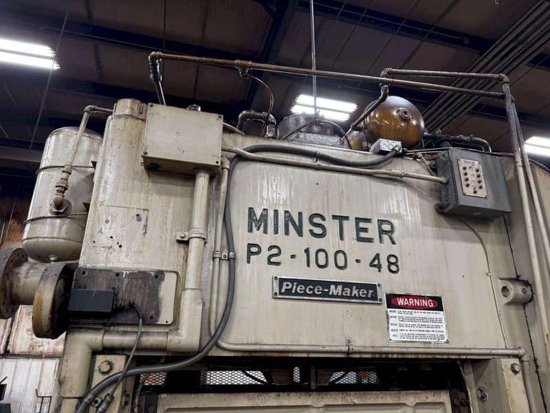 100 TON MINSTER P2-100-48 PIECE MAKER STRAIGHT SIDE HIGH SPEED PRESS. STOCK # 0883425