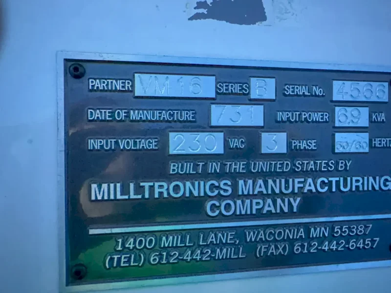 MILLTRONICS 12” X 40” CNC VMC  -  VM16