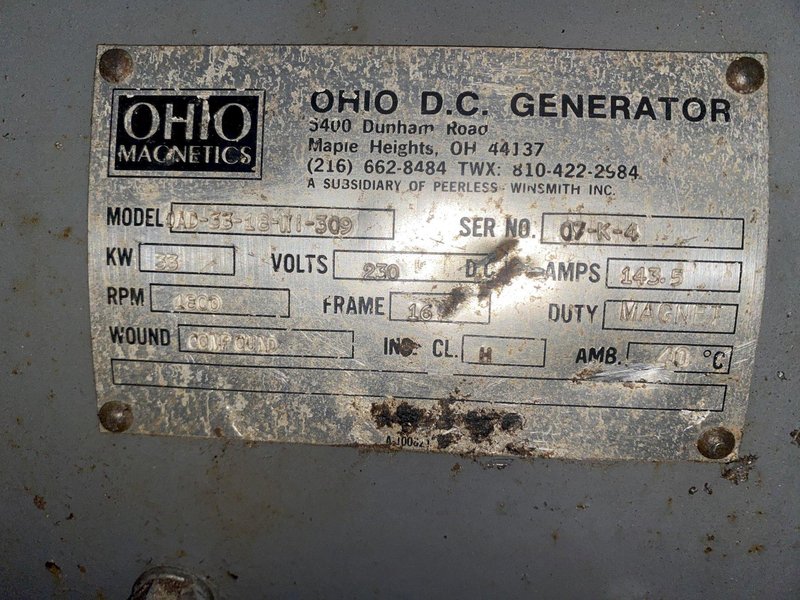 53 TON (107,500 LBS) BUSHMAN MODEL #MT420 TELESCOPING MAGNETIC SPREADER LIFTING BEAM  W/ OHIO MAGNETICS DIESEL GENERATOR: STOCK #20420