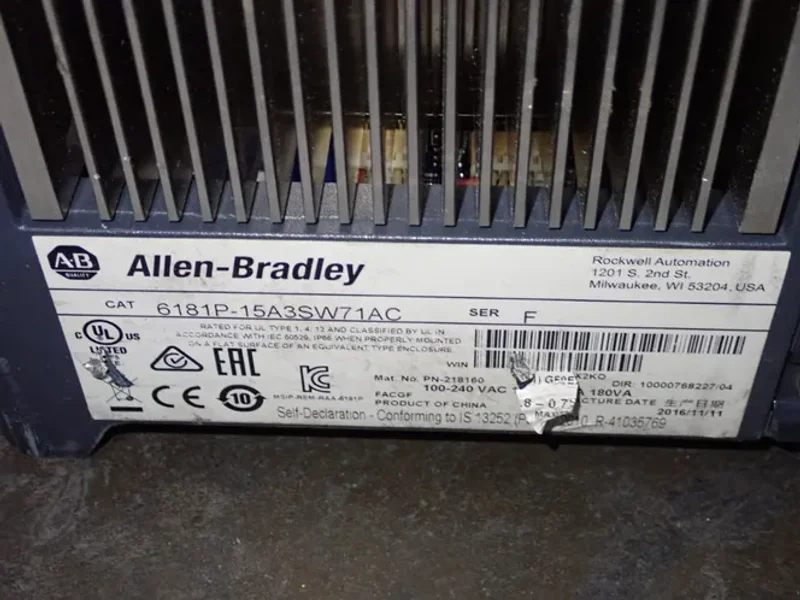 ALLEN BRADLEY 15" MONITOR  -  6181P-15A3SW71AC