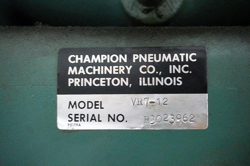 CHAMPION MODEL #VR7-12 PISTON AIR COMPRESSOR: YOBRO #25933