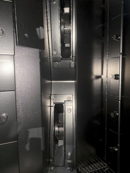 36" x 48" x 8 WHEEL PANGBORN ROTOBLAST PASS THROUGH HANGING CONVEYOR SHOT BLAST MACHINE: YOBRO #24717