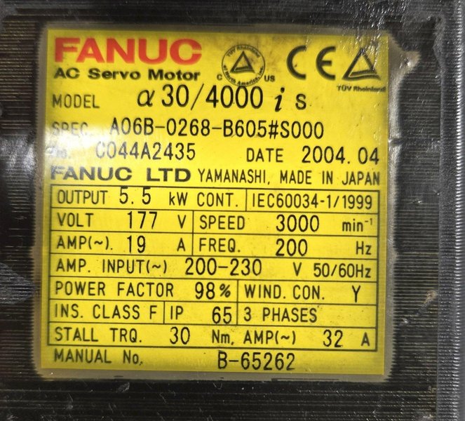 FANUC A06B-0268-B605#S000 Servo Motor USED
