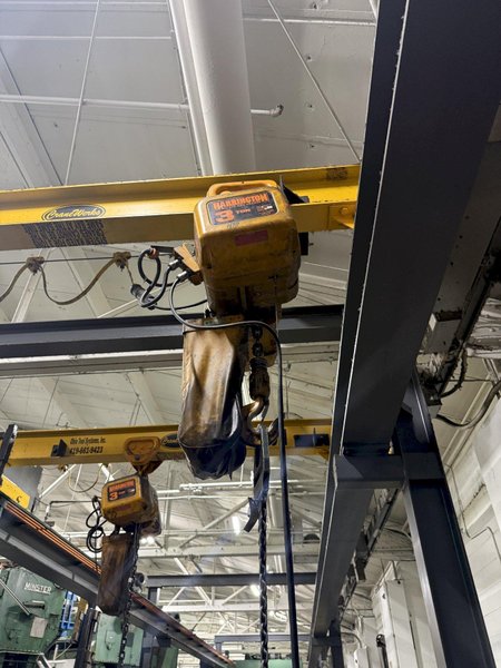 (2) 3 TON x 12' WIDE x 60' LONG CRANE WORKS / HARRINGTON FREE STANDING BRIDGE CRANE SYSTEM: YOBRO #24680