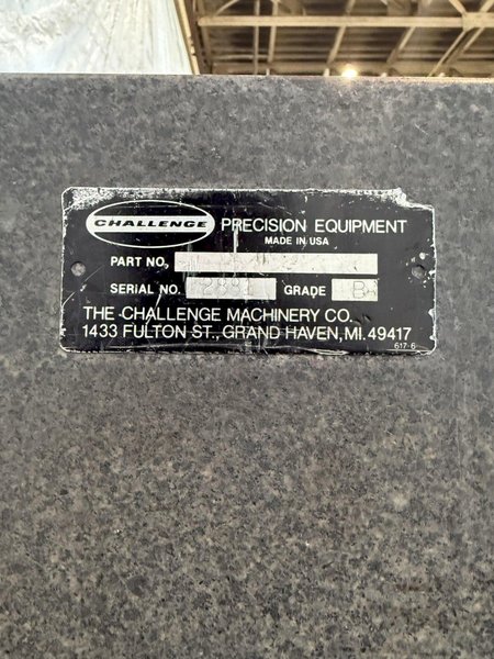 96&quot; X 48&quot; X 10&quot; GRANITE SURFACE PLATE W/ STAND. STOCK # 0881225.