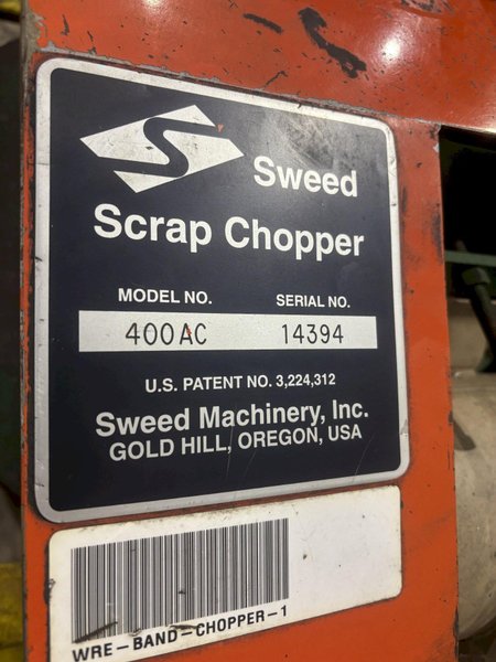 3/4&quot; X 1 3/4&quot; SWEED MACHINERY INC 400 AC SCRAP CHOPPER: STOCK #22667
