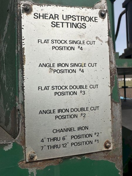 150 TON WHITNEY MODEL #765 HYDRAULIC SHEAR FOR ANGLE, FLATS, AND CHANNEL: STOCK #20760