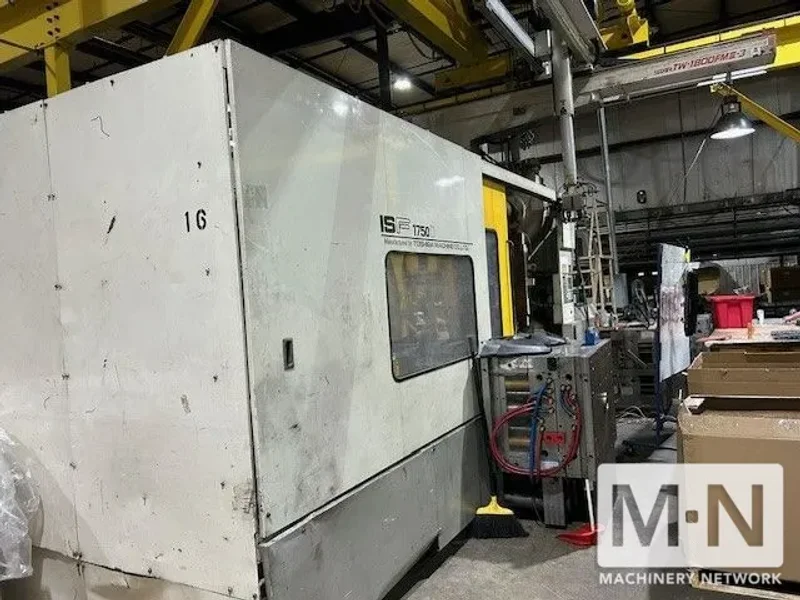 1750 TON 250 OZ TOSHIBA MODEL ISF1750DV10-110A INJECTION MOLDING MACHINE MFG 2000