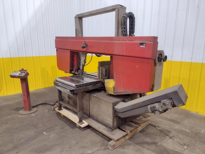 14" X 20.5" BOMAR MODEL #SL-520 SEMI-AUTOMATIC DUAL POST HORIZONTAL BAND SAW, 2003: STOCK #19577