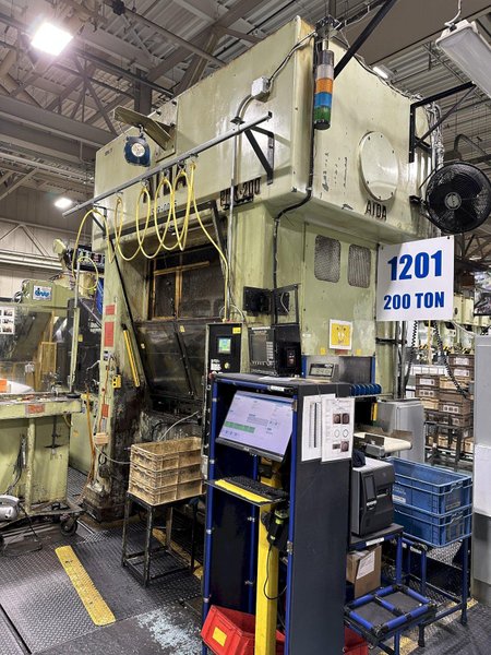 220 TON AIDA #PMX-L2-200H SSDC PRESS LINE, COMPLETE WITH CWP SPACE SAVER COIL FEED LINE: STOCK #22213
