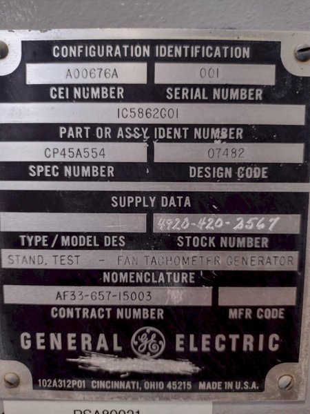 FAN TACHOMETER TEST STAND: STOCK #17329