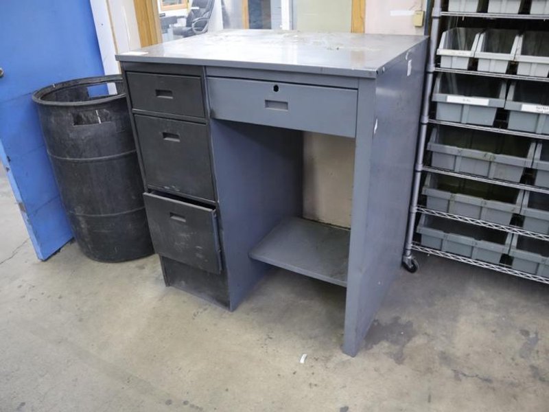 Metal Shipping Desk 4 Drawers and Lower Shelf- Auction Item