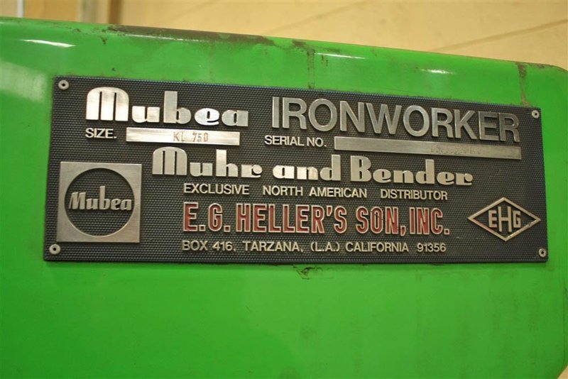 82 TON MUBEA MODEL #KL750 PUNCH WITH FEED LINE: STOCK #56444