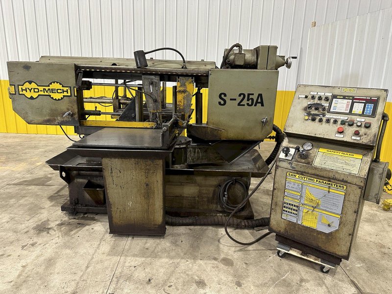 18" X 27" HYDMECH MODEL #S-25A AUTOMATIC HORIZONTAL MITER SAW WITH NESTING &amp; PLC100 CONTROL: STOCK #21001