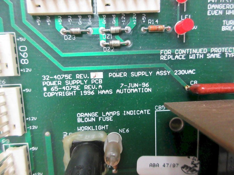 Used Haas Power Supply PCB Assembly 32-4075E Rev. D