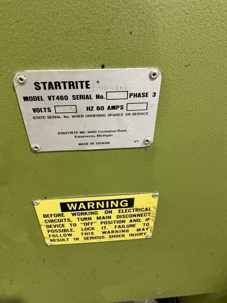 20" X 18" STARTRITE MODEL #VT460 VERTICAL TILT FRAME BANDSAW: YOBRO #25932