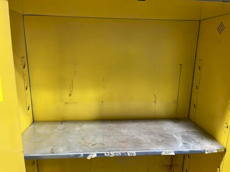 EAGLE MANUFACTURING CO. 45 GAL / 43”X18”X65” FLAMMABLE CABINET  -  1945