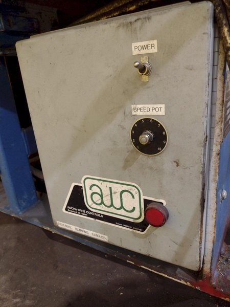 5,500 LBS X 48" AWC ACCRA WIRE CONTROLS MODEL #F-200AF HORIZONTAL PALLET TYPE POWERED DE-COILER REEL: STOCK #19269