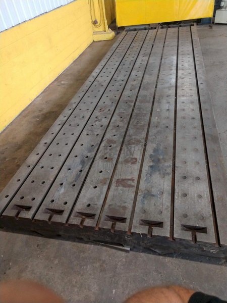 6.5' (80") x 22' (264")  T SLOTTED FLOOR PLATE PLANER TABLE: STOCK #13637