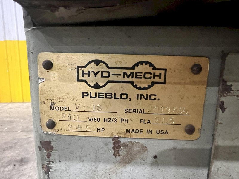 18" X 20" HYD-MECH MODEL #V-18 SEMI-AUTOMATIC VERTICAL BANDSAW: YOBRO #24580