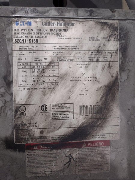 3 PHASE (240 &amp; 480 VOLT) ELECTRIC TEST BENCH WITH 15 &amp; 45 KVA TRANSFORMER: YOBRO #25298