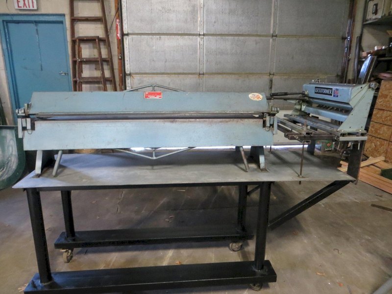 22 Ga. x 4 ft Roper Whitney Connecticut Bench Brake and 18&quot; Lockformer Manual Cleatbender - Steel Stand made by previous Owner