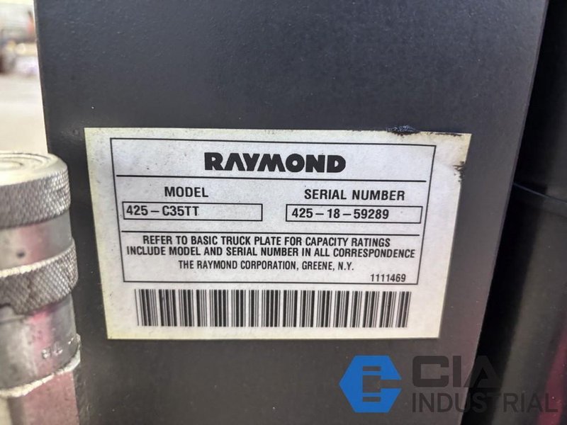 2018 - 3,500 LB. RAYMOND MODEL 425-C35TT STAND-UP ELECTRIC FORKLIFT