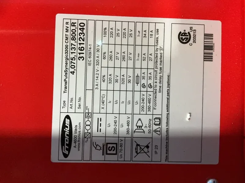 FRONIUS TRANSPULS SYNERGIC   -  TRANSPULS SYNERGIC 3200 CMT MV R