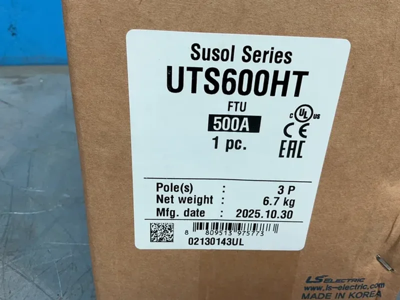 LS ELECTRIC 500 AMPS MOLDED CASE CIRCUIT BREAKER   -  02130143UL