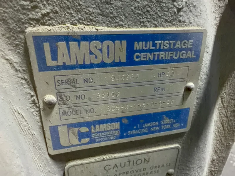 LAMSON 40 HP CENTRIFUGAL BLOWER  -  855-0-0-5-0-0-AD