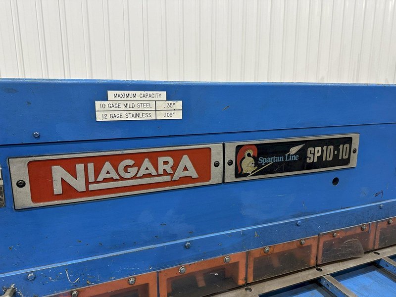 10&#039; X 10 GAUGE NIAGARA MODEL #SPARTAN SP10-10 HYDRAULIC SHEAR: STOCK #22633