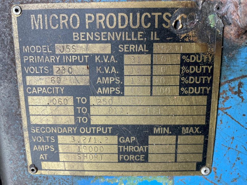 Micro Weld  Model J5S Butt Welder